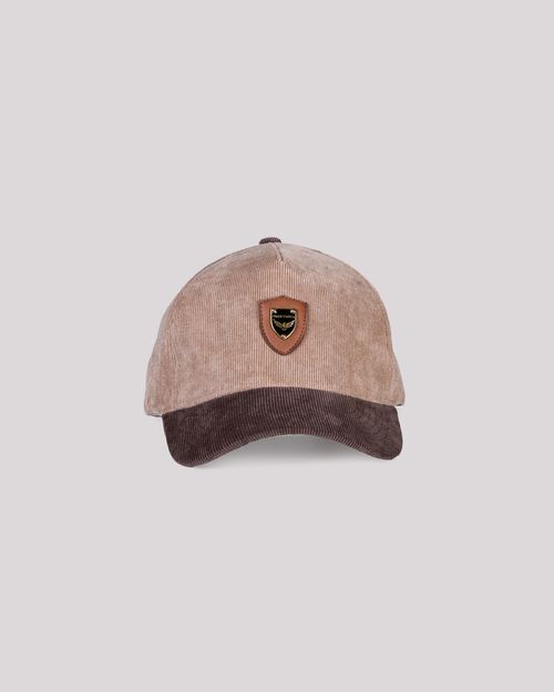 Gorra cafe aplique frontal para hombre