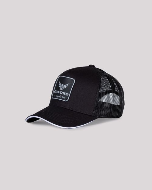 Gorra negro aplique frontal para hombre