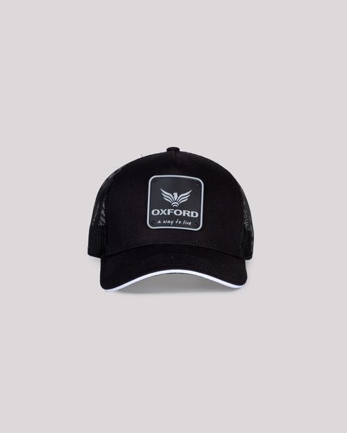Gorra negro aplique frontal para hombre
