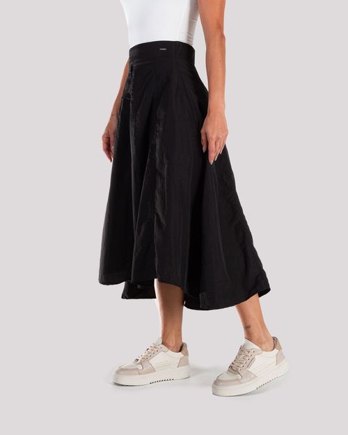 Falda negra estampado espalda para mujer