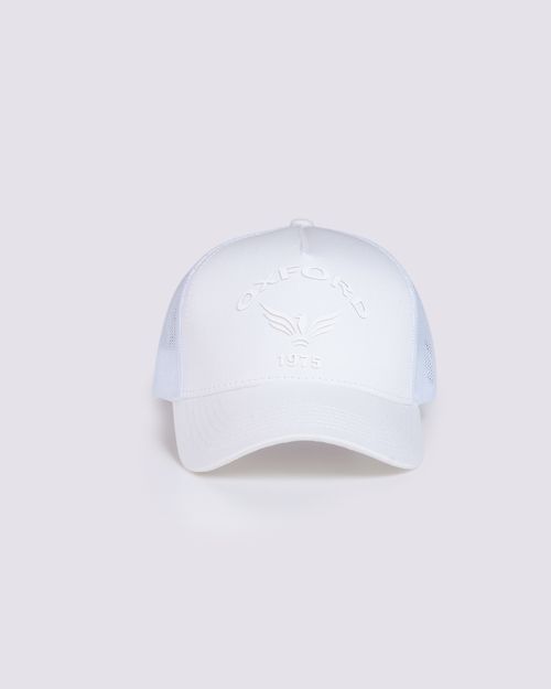 Gorra blanca texto frontal para hombre